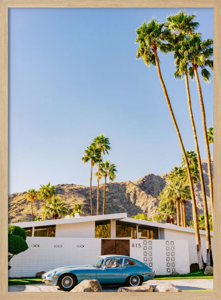 Poster - Palm Springs Ride VII natural wood poster frame
