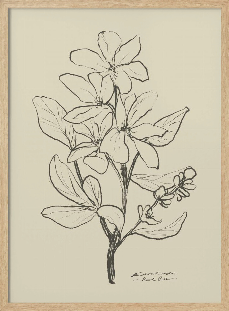 Poster - Floral 1 natural wood poster frame