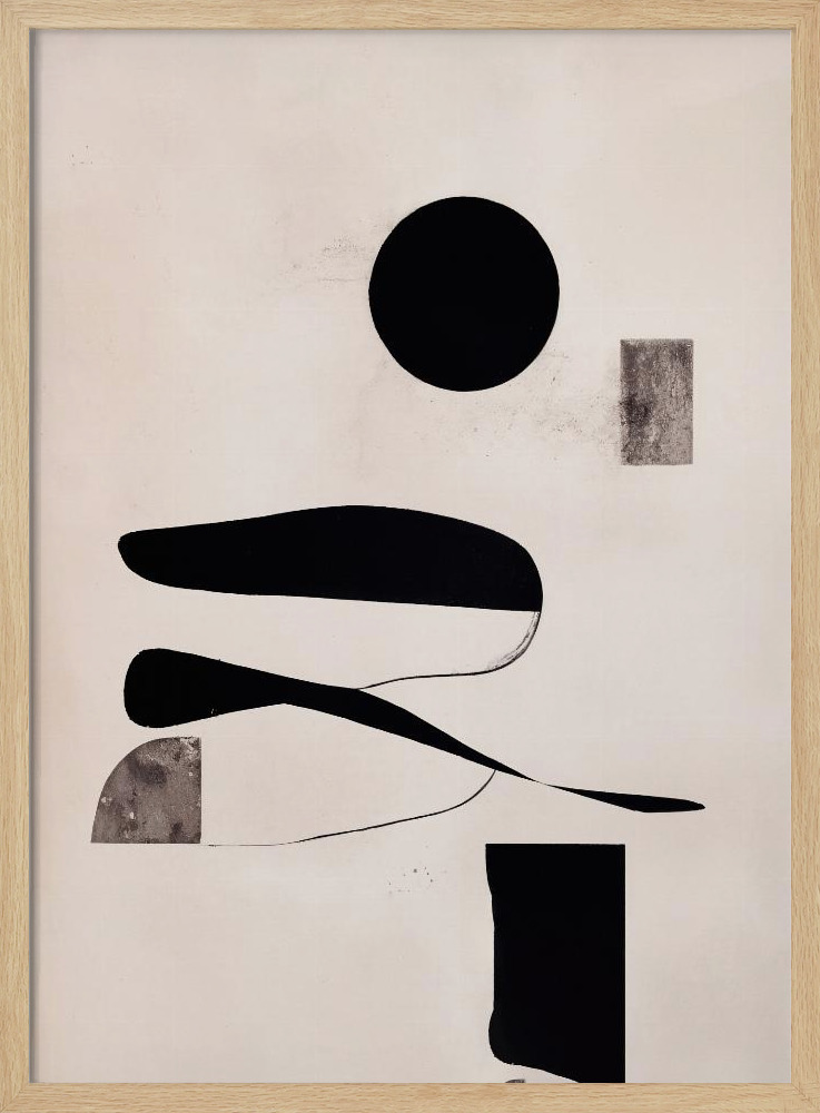 Poster - Minimalist Objects posterframe van natuurlijk hout