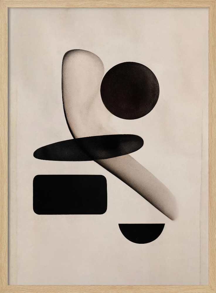 Poster - Mid Century Modern Objects posterframe van natuurlijk hout