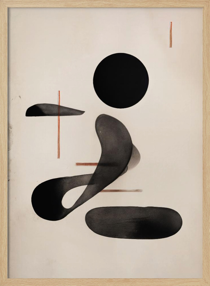 Poster - Japandi Modern Objects natural wood poster frame