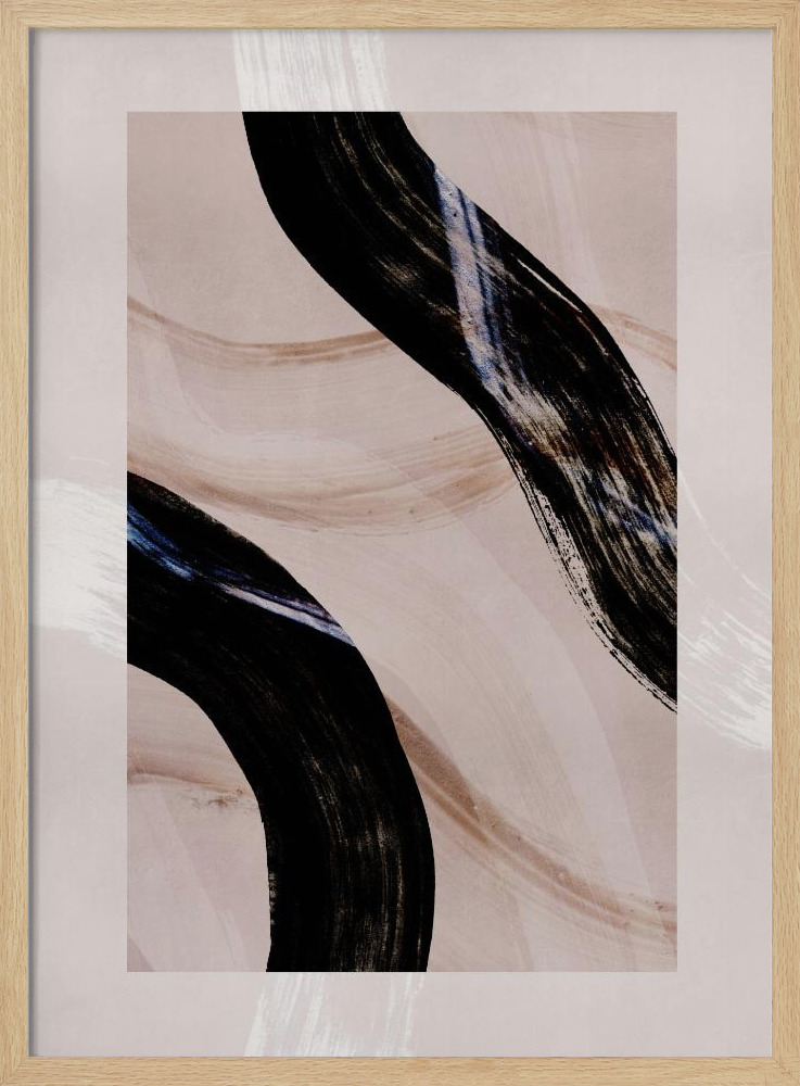 Poster - Lines and Shapes 5 natural wood poster frame