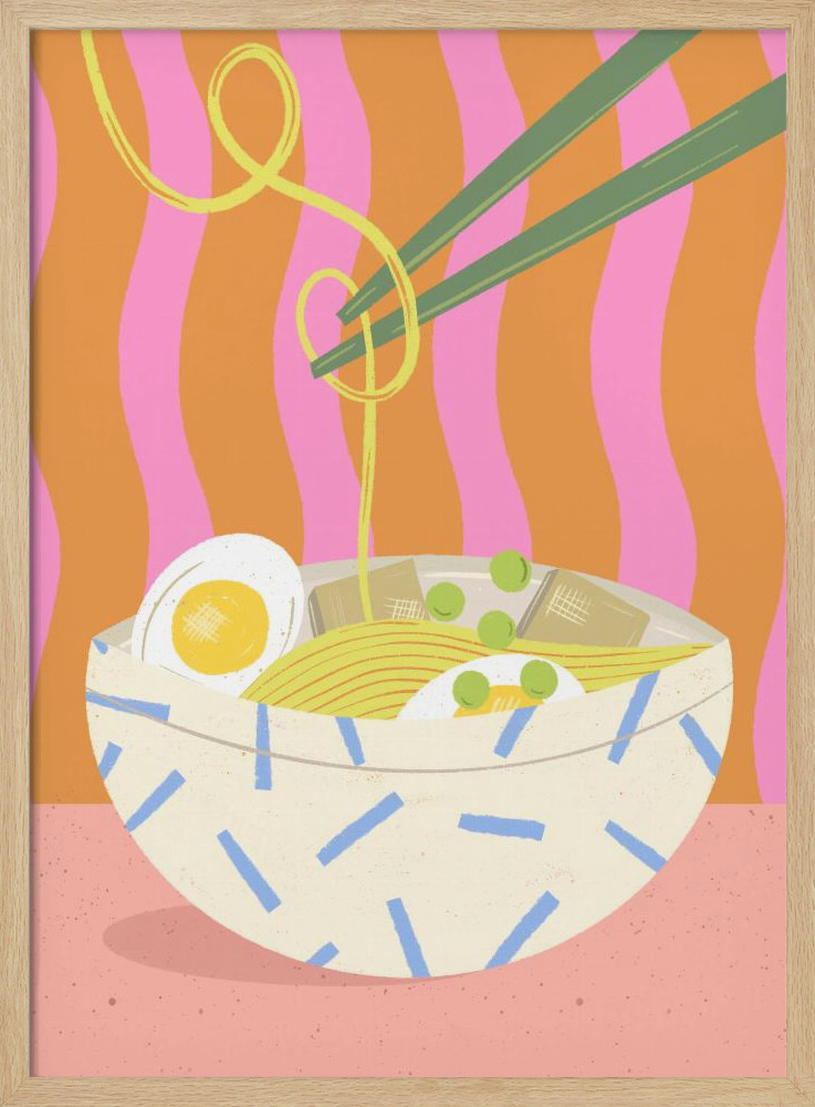 Poster - Ramen natural wood poster frame