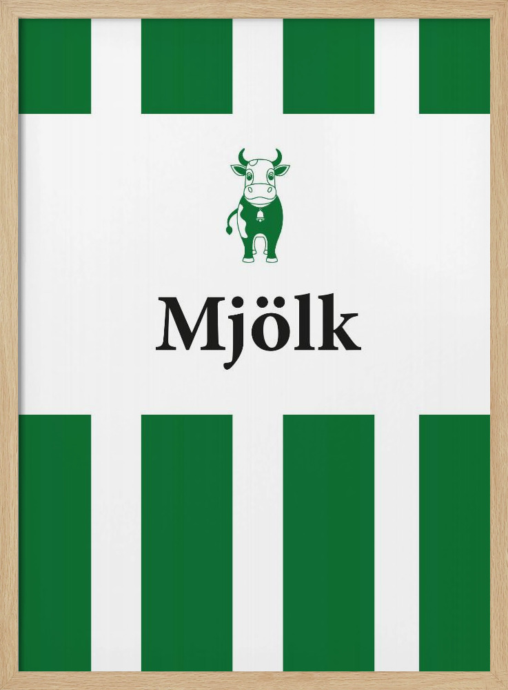 Affiche - Mjölk Röd cadre de poster en bois naturel