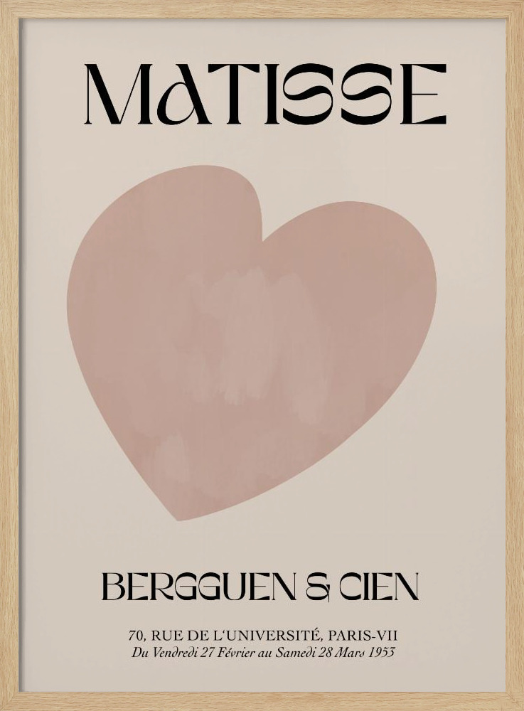 Poster - Beige Heart natural wood poster frame