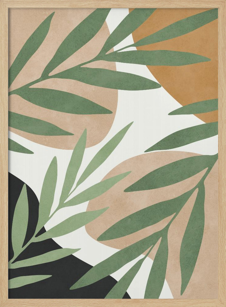 Poster - Floral and tropical 5 natural wood poster frame