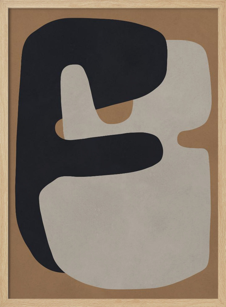 Poster - Brown and black art 1 natural wood poster frame