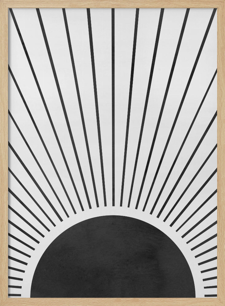 Poster - Sun rays natural wood poster frame