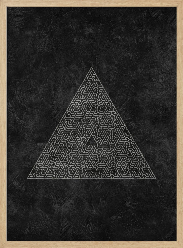 Poster - The Pyramid Maze Escape natural wood poster frame