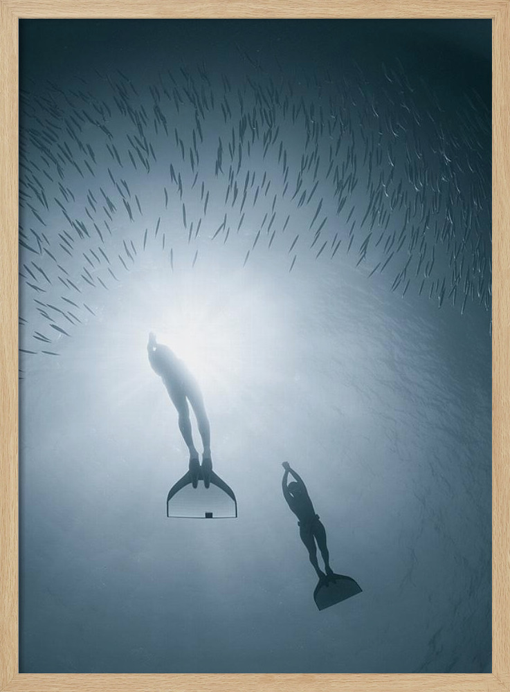 Poster With nature as one - Affisch posterram i naturligt trä