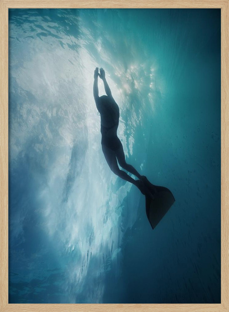 Póster - Sky dive marco para póster de madera natural