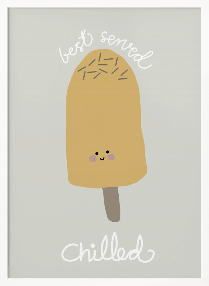 Poster - Chilled Ice Cream white wood poster frame
