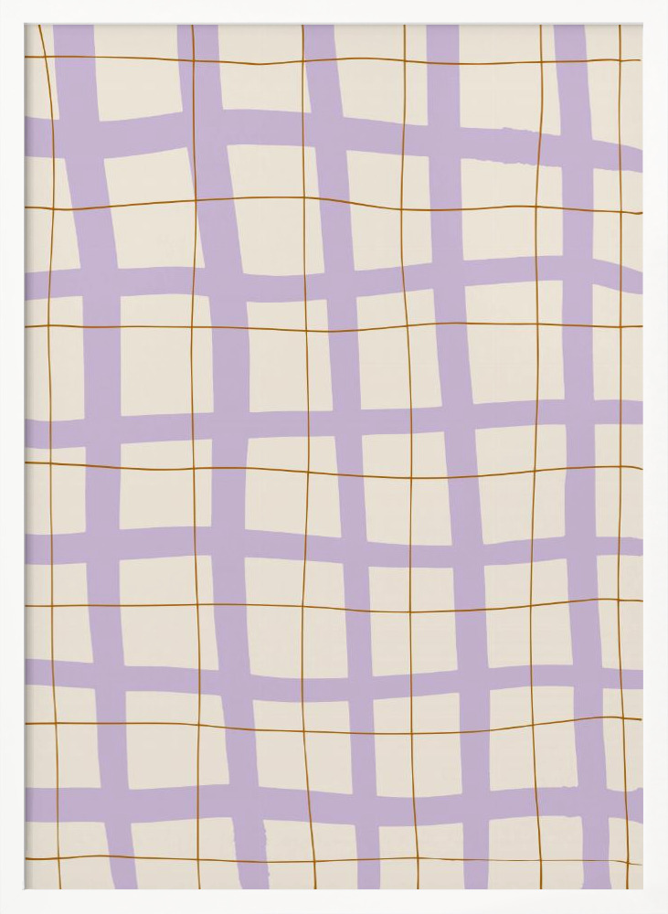 Poster - Lilac Grid white wood poster frame