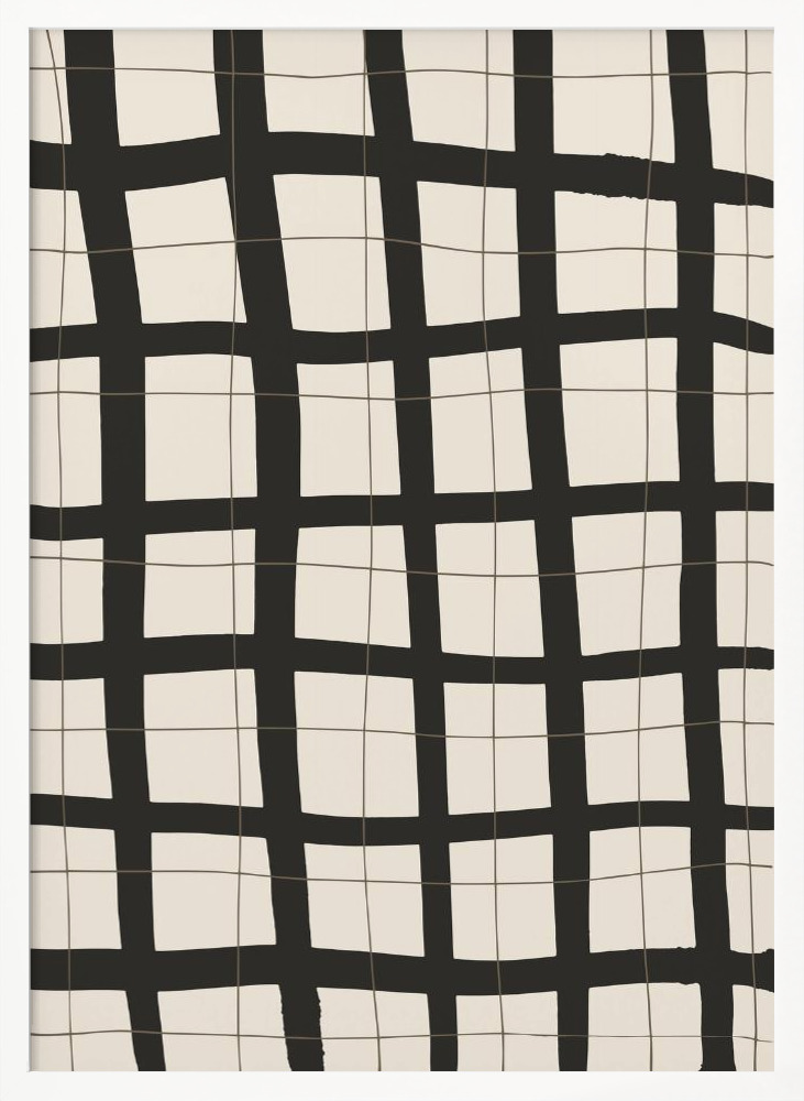 Poster - Black Grid white wood poster frame