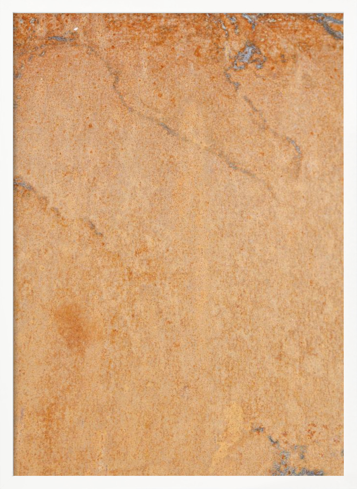 Poster - Orange wall white wood poster frame