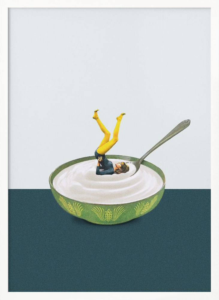 Poster - Yoga in my yogurt posterframe wit hout
