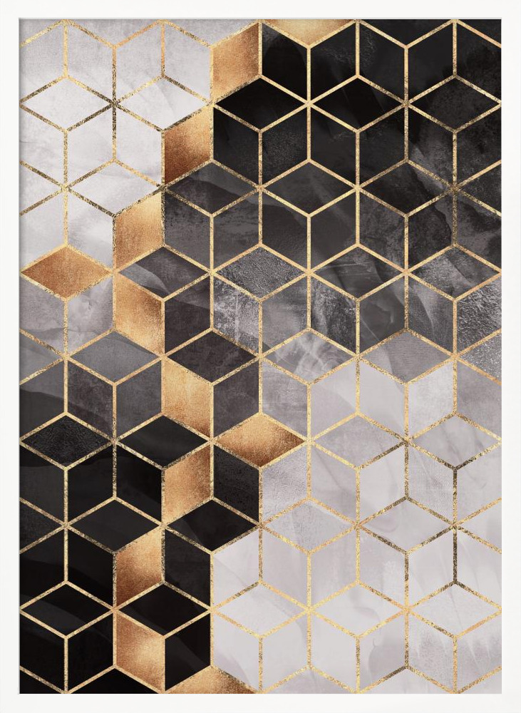 Poster - Smoky Cubes posterframe wit hout