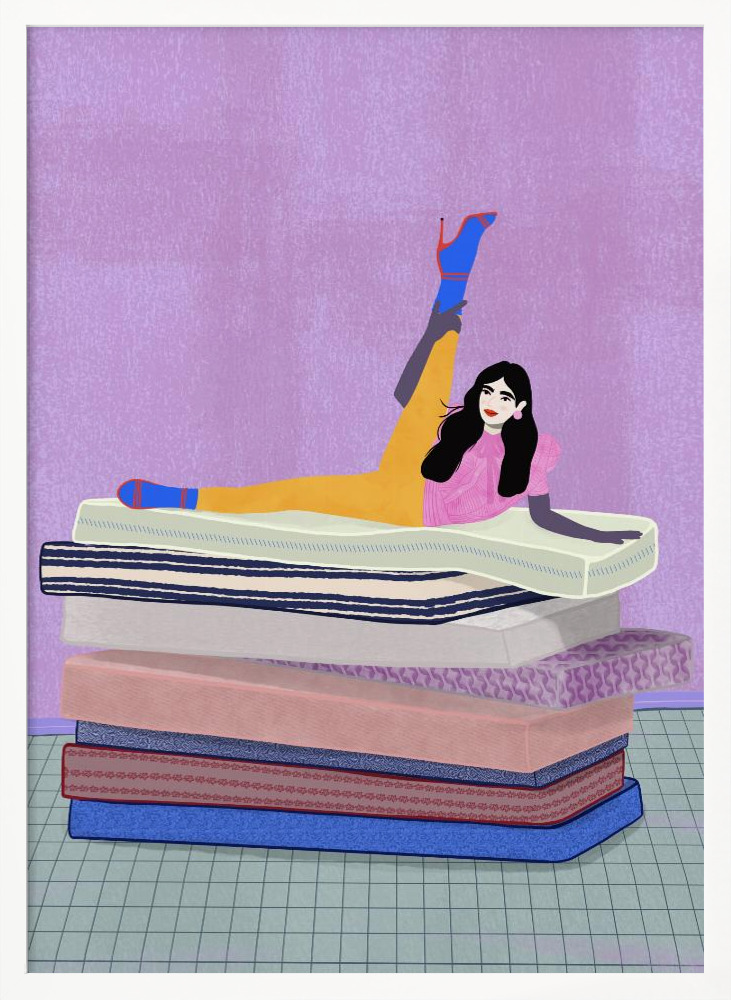 Póster - Raise your leg up to your head white wood poster frame