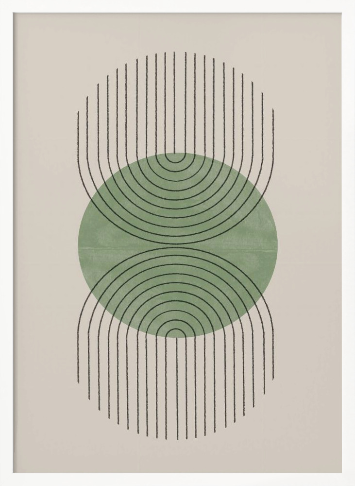 Poster - Perfect Point Green white wood poster frame