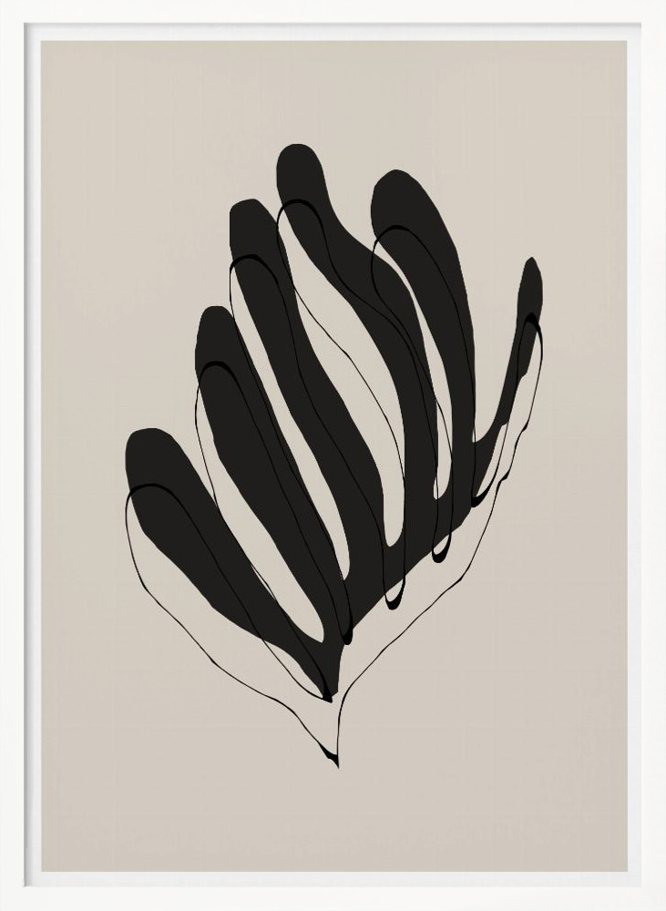Poster - Modern Flower white wood poster frame