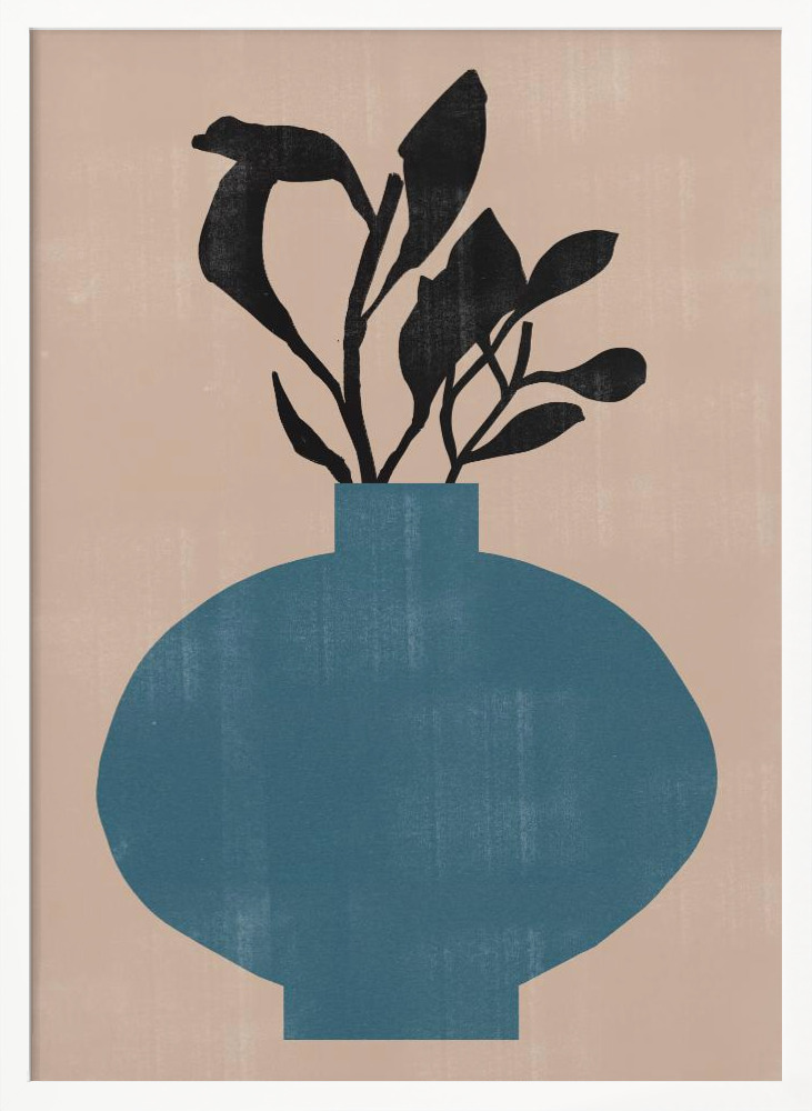 Poster - Vase No8. white wood poster frame
