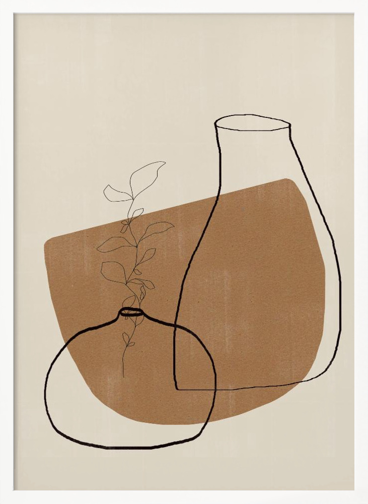 Poster - Vases No12. white wood poster frame