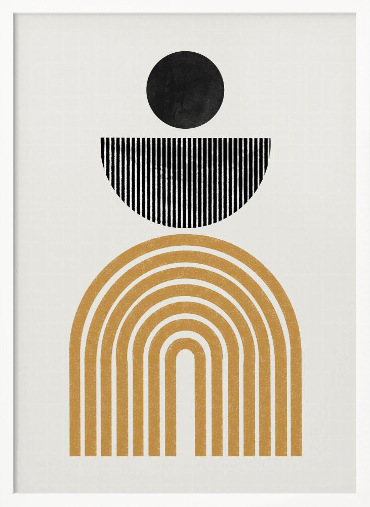 Poster - Midcentury Composition white wood poster frame