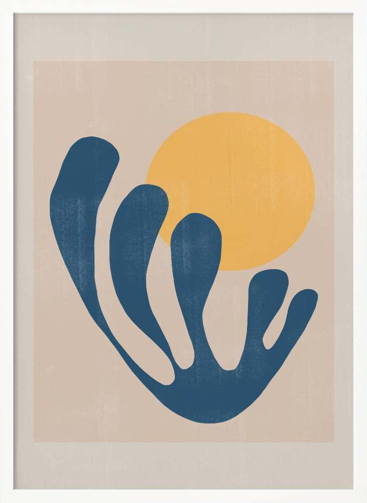 Poster - Modern Plant No1. white wood poster frame