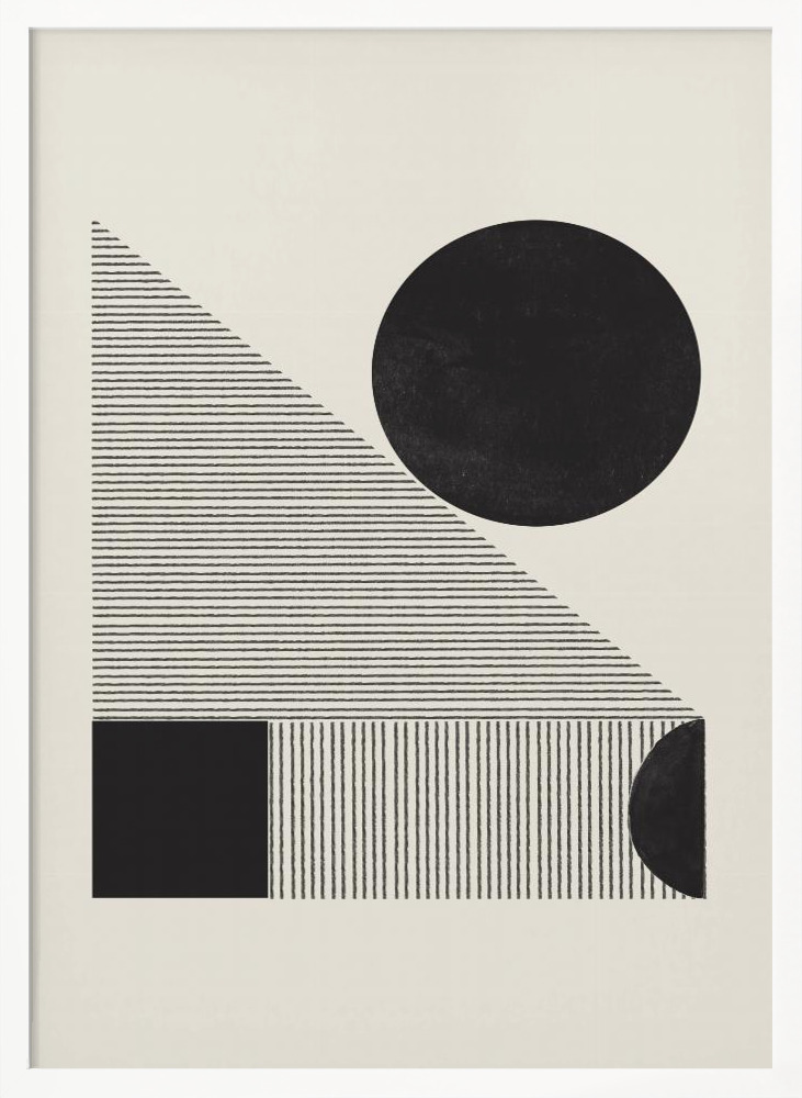 Poster - Composition IX white wood poster frame