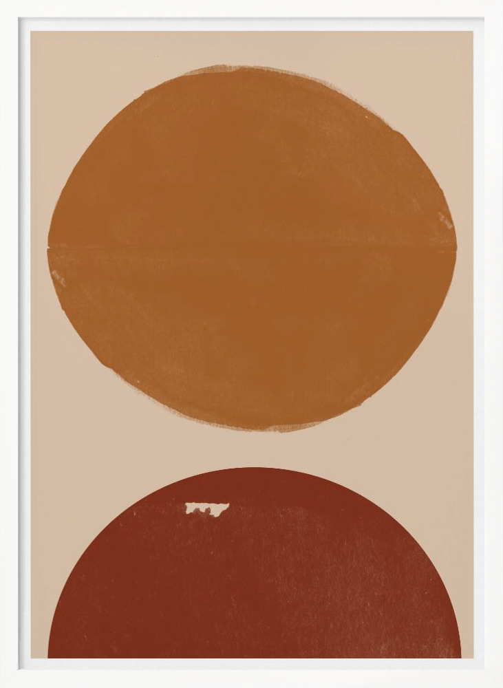 Poster - Burn Orange Composition white wood poster frame
