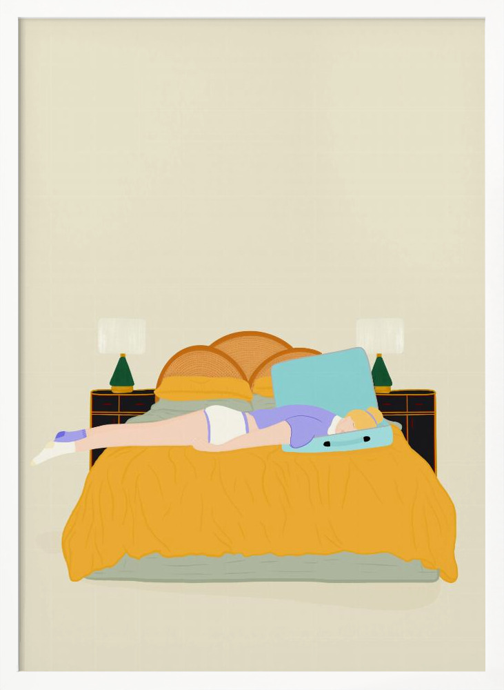 Póster - Digital Nomad white wood poster frame