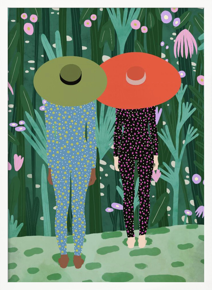 Póster - Jungle Pijamas white wood poster frame