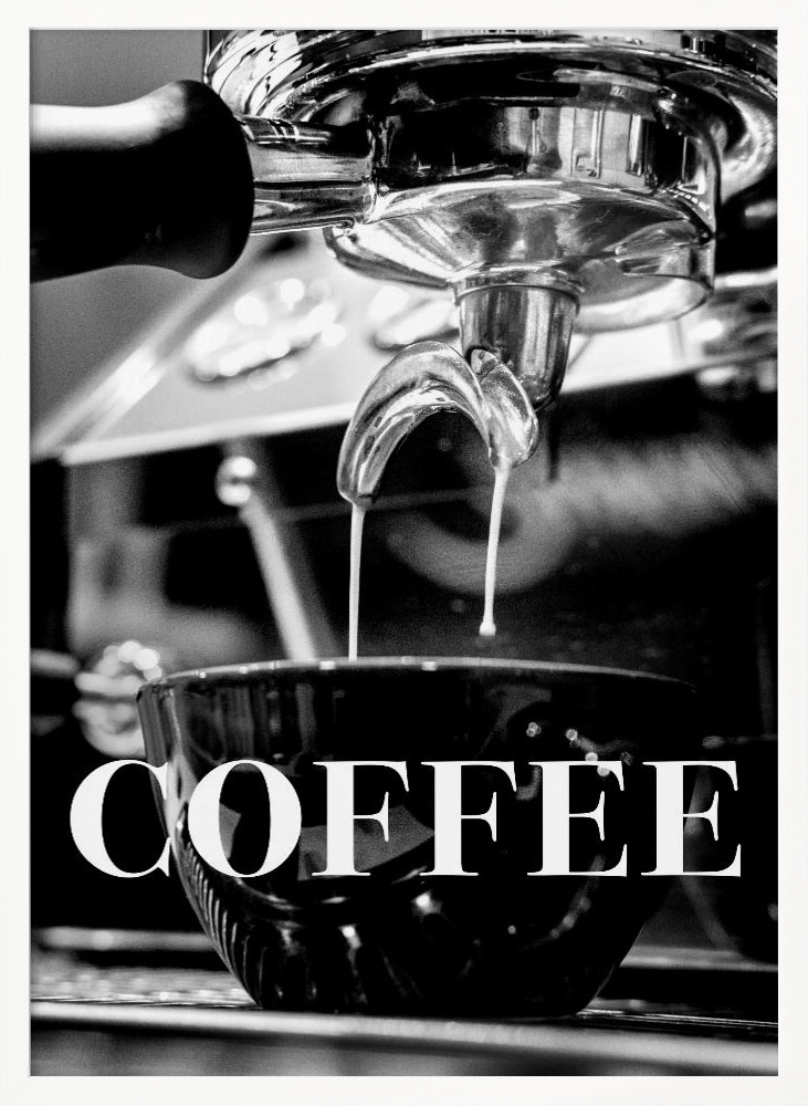 Poster - Coffee Text posterframe wit hout