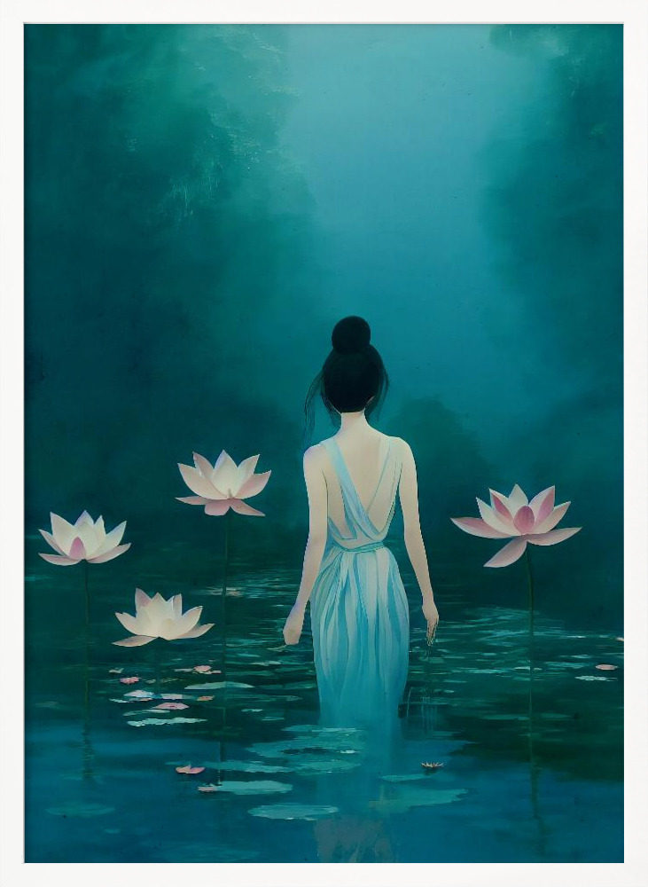 Poster - In The Pond white wood poster frame