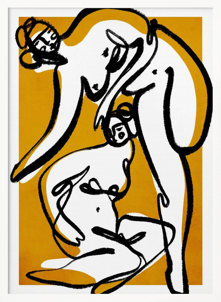 Poster The Female Dancers - Affisch vit affischram i trä