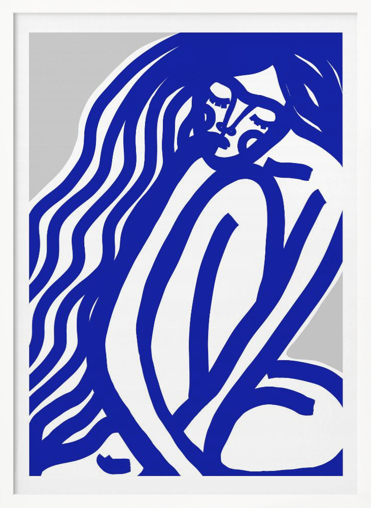 Poster - The Silence (Blue) white wood poster frame