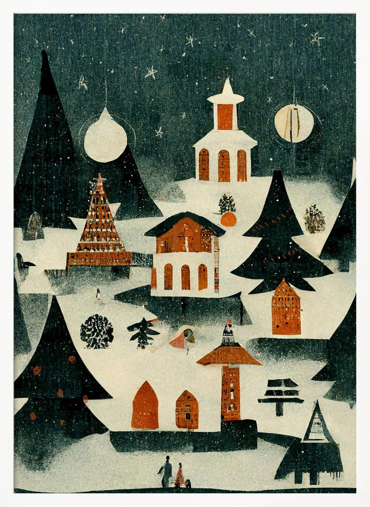 Affiche - Before Christmas cadre de poster en bois blanc