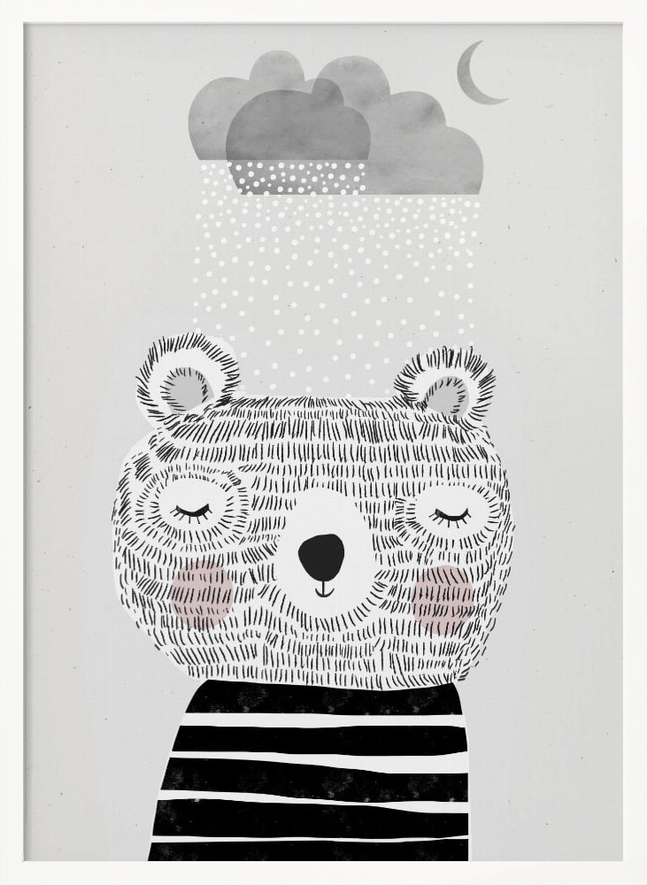 Poster - I Love Snow white wood poster frame