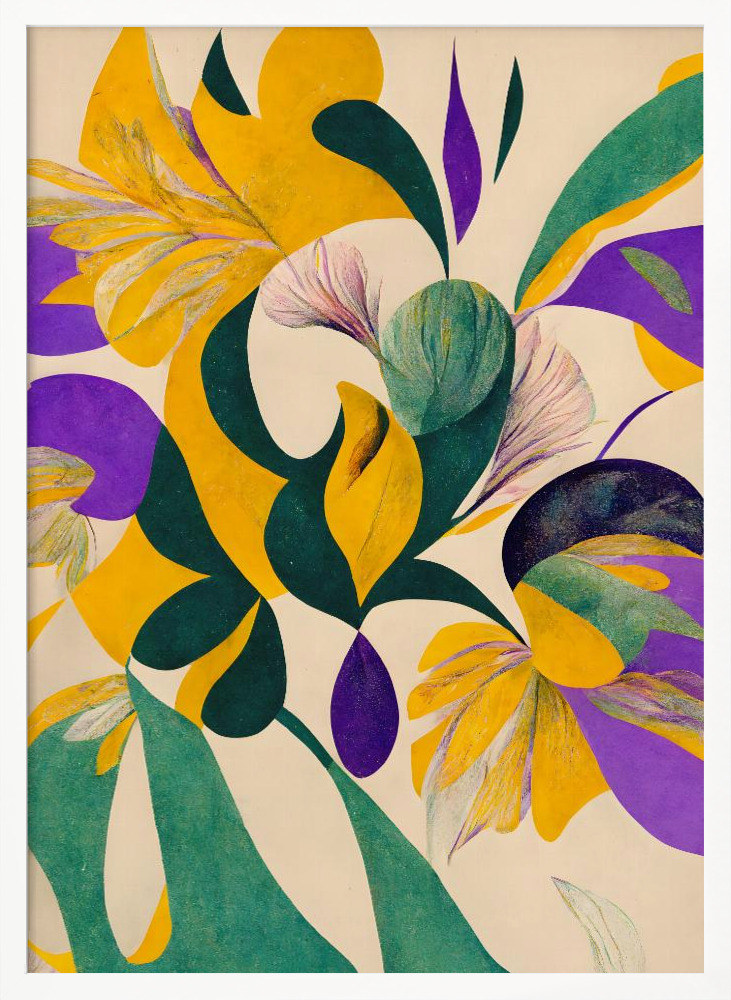 Poster - Spring flowers white wood poster frame