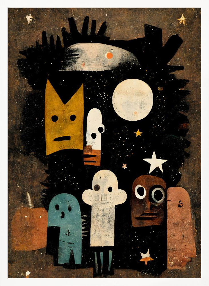 Affiche - Me And My Spooky Friends cadre de poster en bois blanc