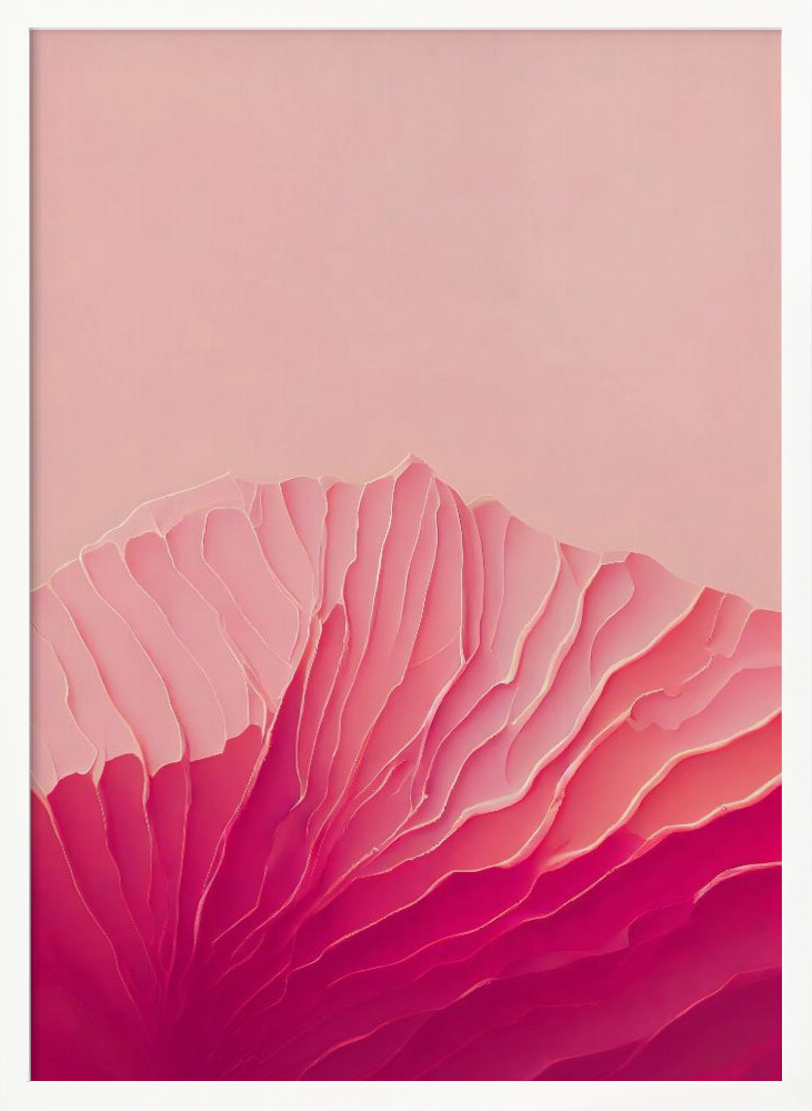 Poster - Pink Coral white wood poster frame