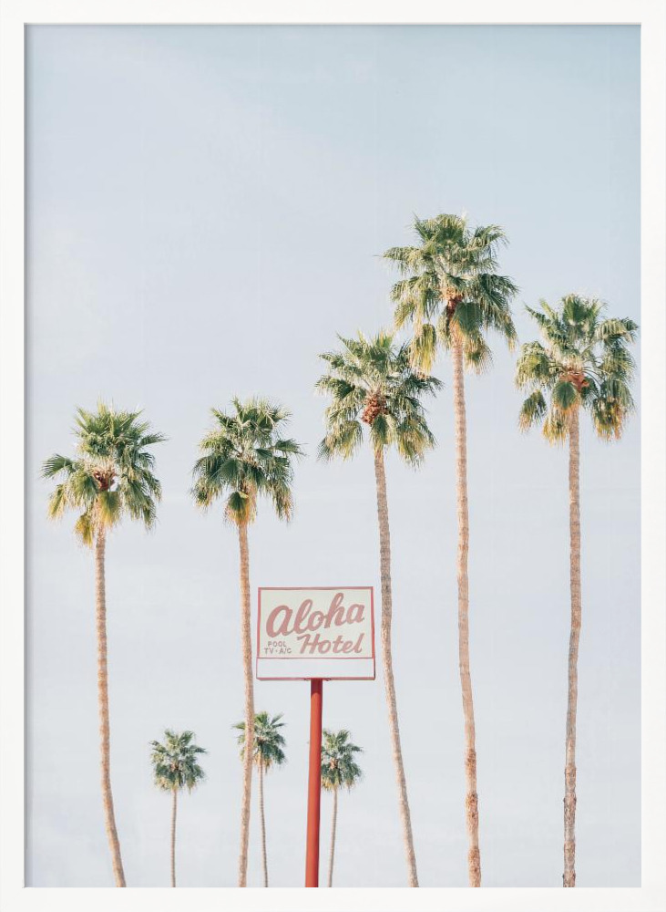 Poster - Aloha Hotel white wood poster frame