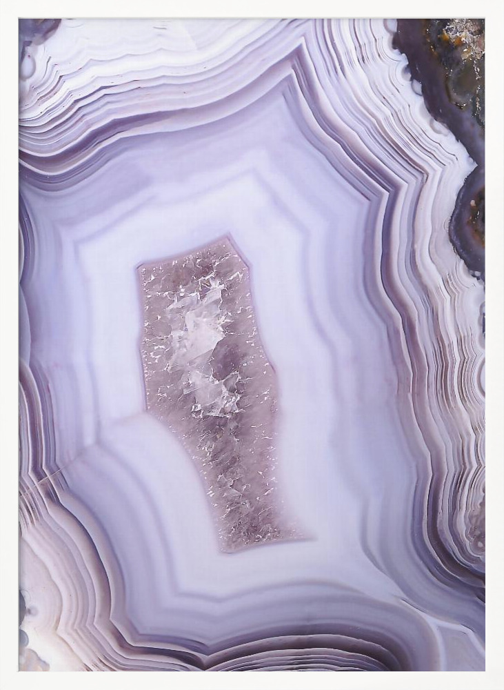 Plakat - Purple Agate ramka na plakat z białego drewna