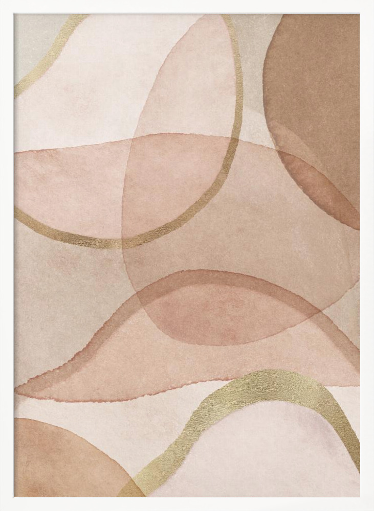 Poster - Blush and Brown Abstract white wood poster frame