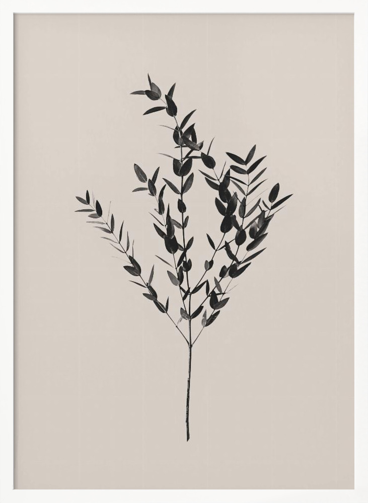 Poster - Inky Botanical white wood poster frame