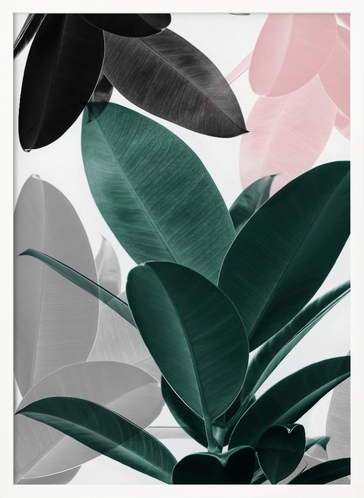 Poster - Leaf Play white wood poster frame