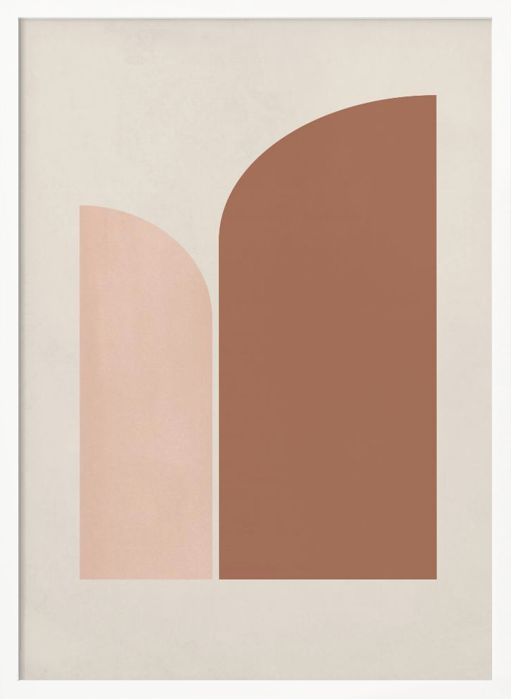 Poster - Retro Geometric white wood poster frame