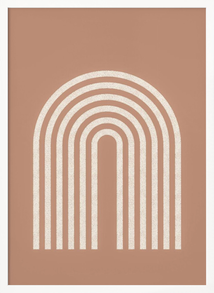 Poster - Rainbow lines white wood poster frame