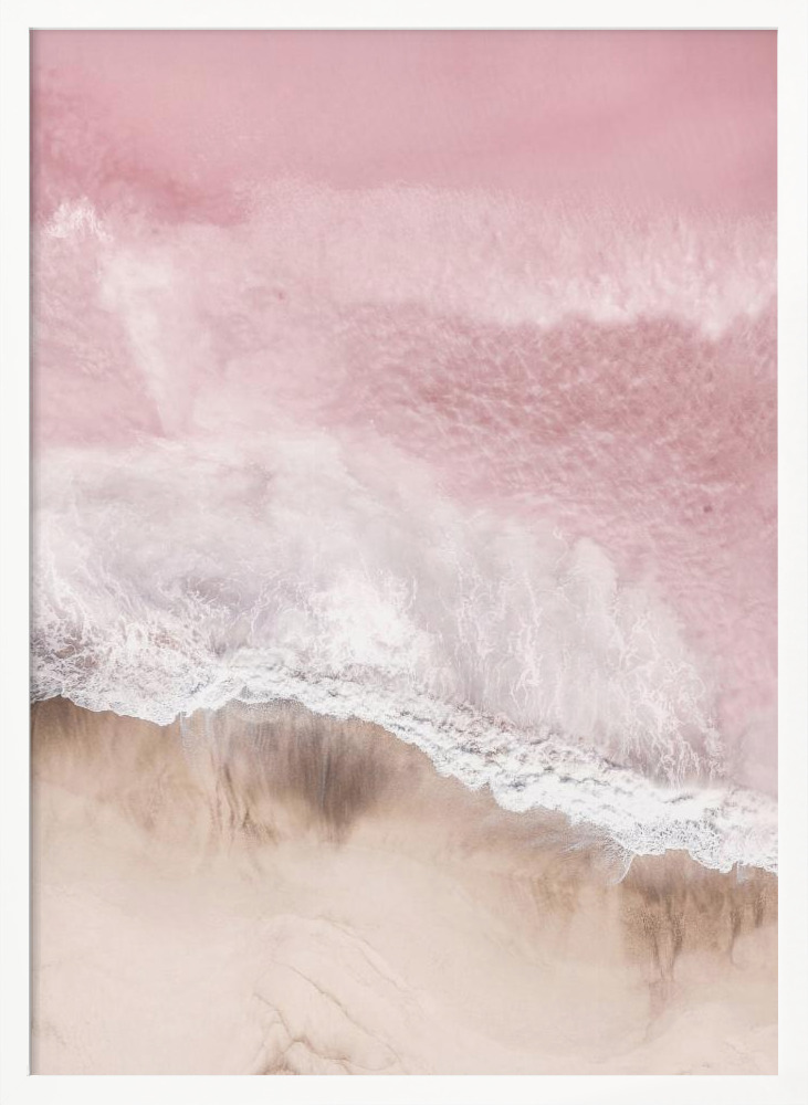 Affiche - Pink Sea cadre de poster en bois blanc