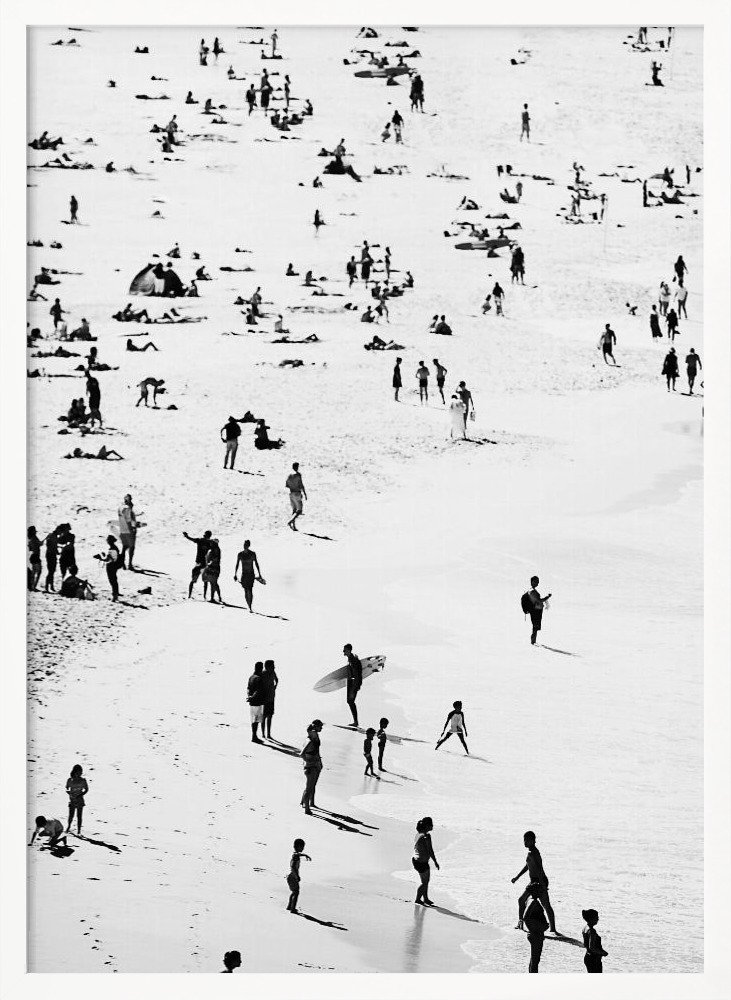 Plakat - Beach Silhouettes ramka na plakat z białego drewna